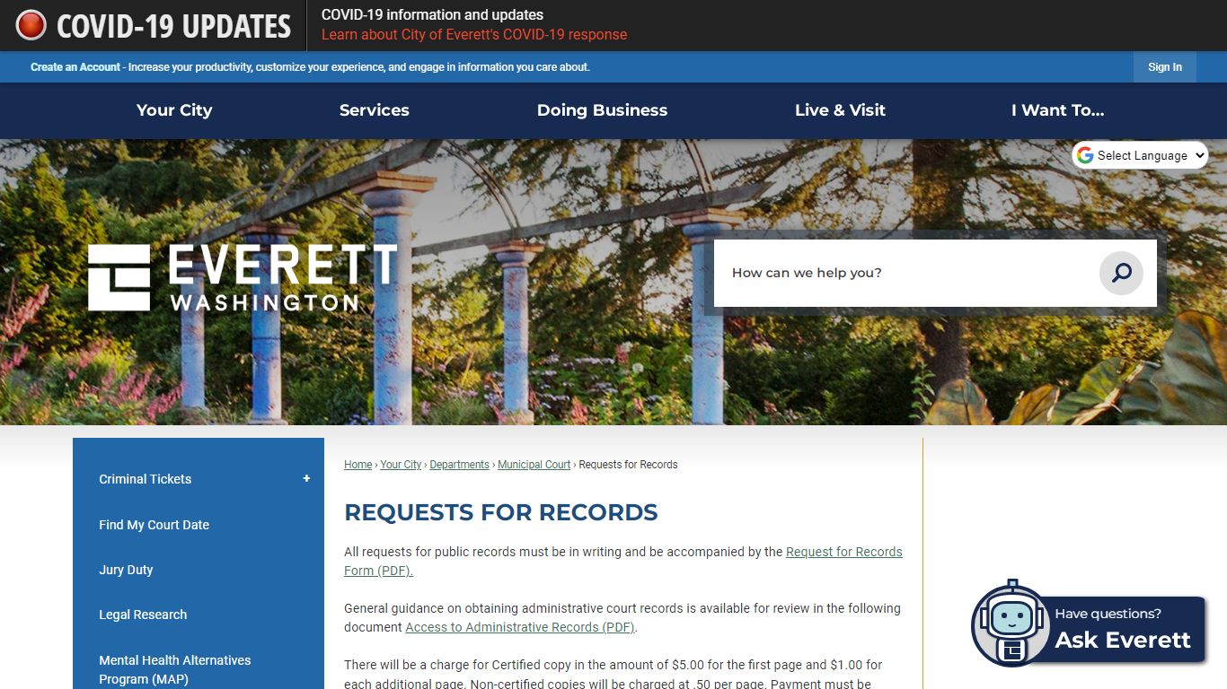 Requests for Records | Everett, WA - Official Website